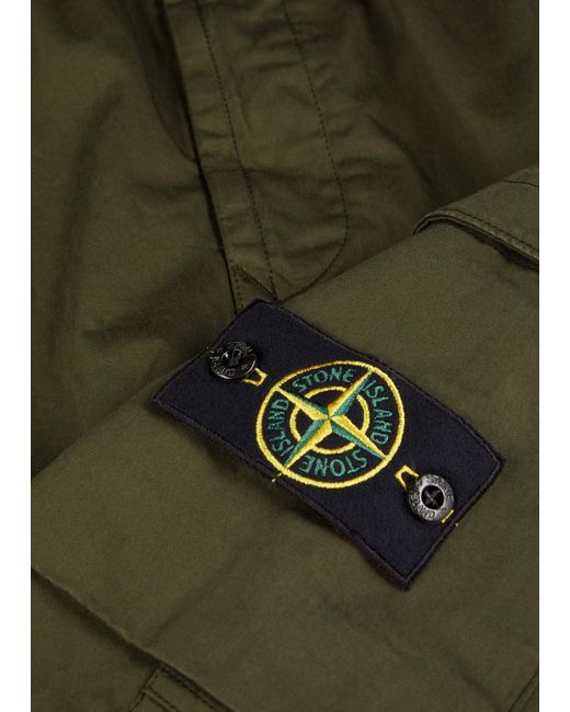 Stone Island Green Stretch-cotton Cargo Trousers for men