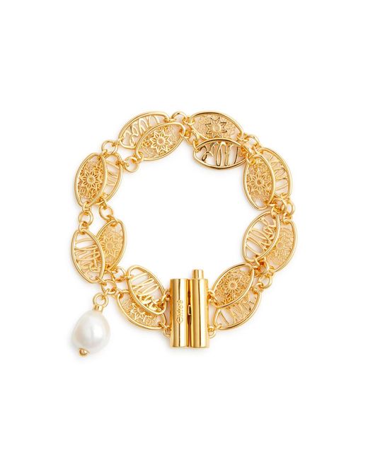 Chloé Metallic Darcey Pearl-embellished Bracelet
