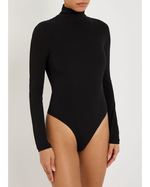 Alaïa Black Heart Cut-Out Crepe Bodysuit