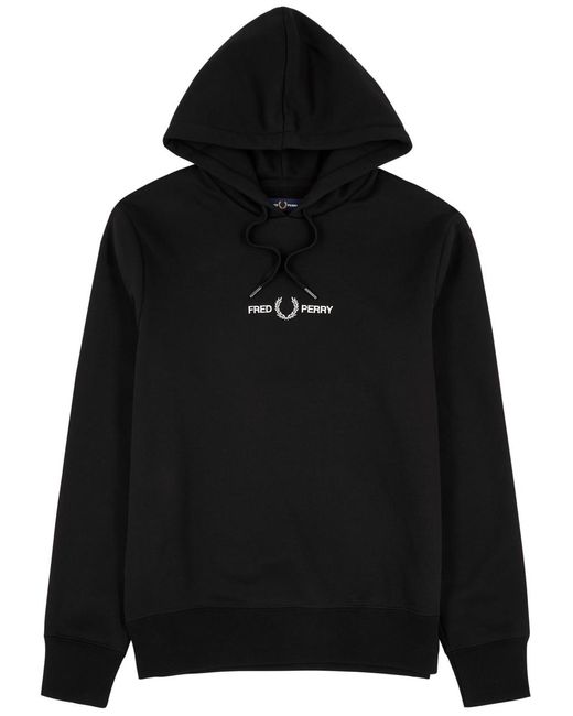 Fred perry embroidered shop hooded sweatshirt