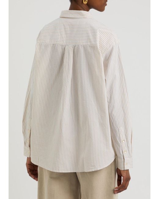 Skall Studio White May Striped Cotton Shirt