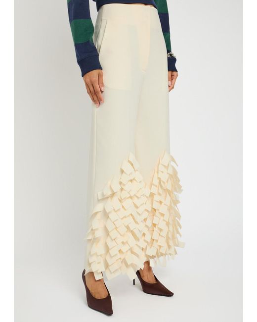 A.W.A.K.E. MODE Natural Laser-Cut Crepe Trousers