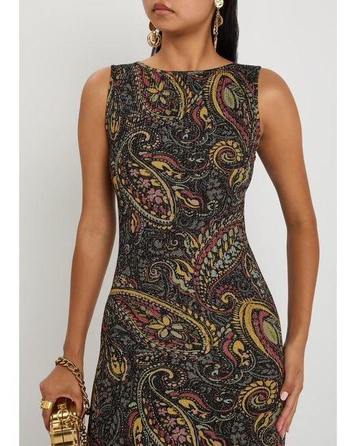 Etro Multicolor Paisley-Jacquard Fine-Knit Maxi Dress