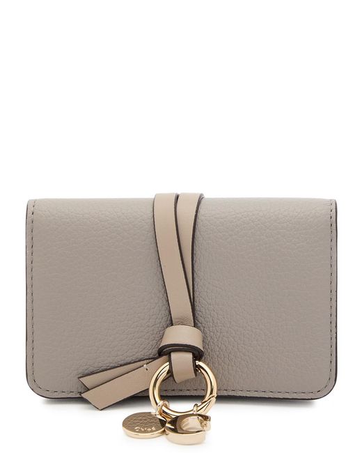 Chloé Gray Alphabet Grained Leather Wallet