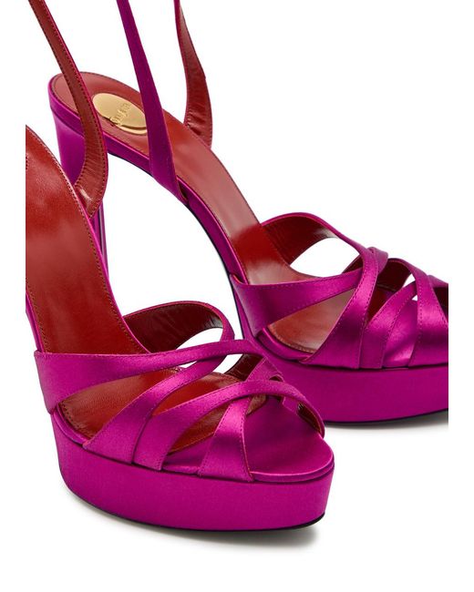 Saint Laurent Purple Chandelle 110 Satin Sandals