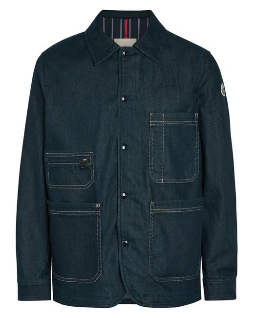 Moncler Blue Haderu Denim Overshirt for men