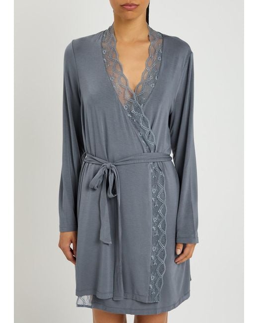 Eberjey Blue Georgina Jersey Robe