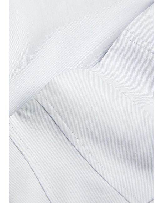 Veronica Beard White Cassidee Wide-Leg Twill Trousers