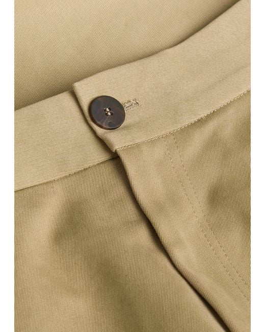 Studio Nicholson Natural Peached Pleated Wide-Leg Cotton-Twill Trousers for men