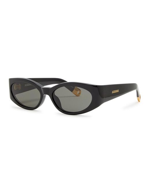 Linda Farrow Black Jacquemus X Ovalo Oval-frame Sunglasses