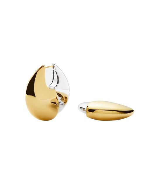 Missoma Metallic Sculptural Pebble Large Hoop Earrings