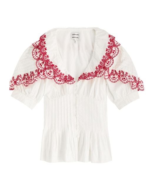 Damson Madder Caroline Embroidered Cotton Blouse