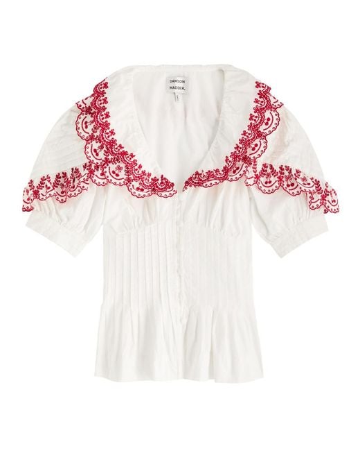 Damson Madder Caroline Embroidered Cotton Blouse
