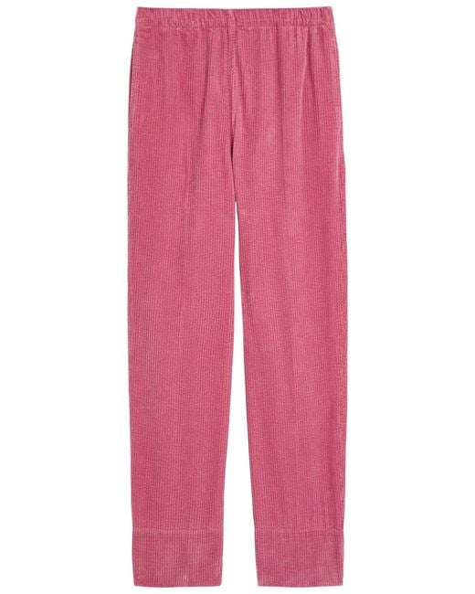 American Vintage Pink Padow Straight-Leg Corduroy Trousers