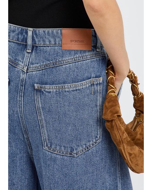 Sportmax Blue Oversized Relaxed-Leg Jeans