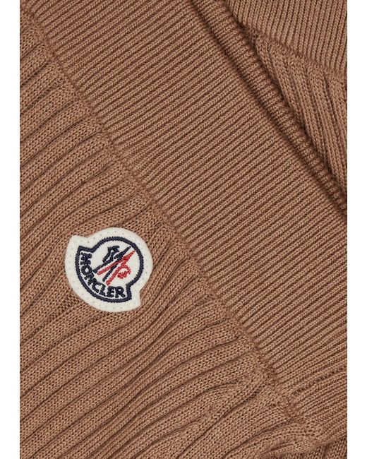 Moncler Brown Ribbed Wool-blend Trousers