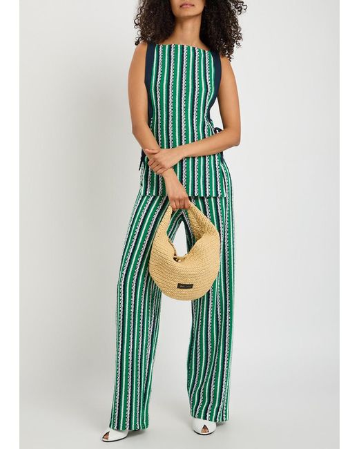 Jonathan Simkhai Green Melville Striped Knit Top