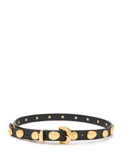 Amanu White The Vaal Studded Leather Belt