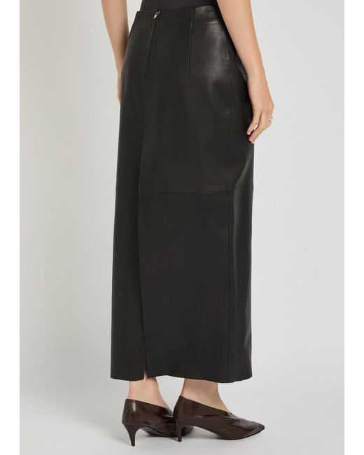 Nour Hammour Black Selly Suede Midi Skirt