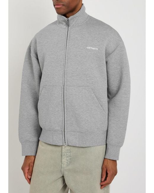 Carhartt Gray Alda Logo-Embroidery Cotton-Blend Sweatshirt for men