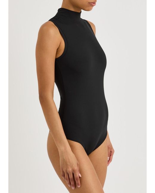 Spanx Black Suit Yourself Ribbed Stretch-Jersey Bodysuit