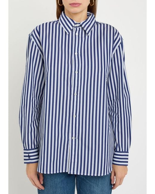 Polo Ralph Lauren Blue Striped Cotton-Poplin Shirt