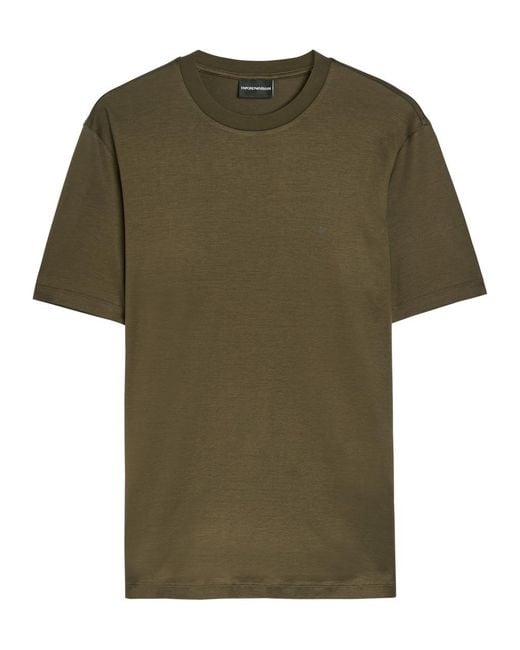 Emporio Armani Green Logo Jersey T-Shirt for men