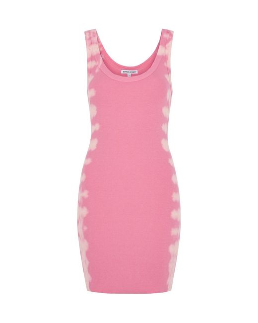 Cotton Citizen Pink Verona Tie-Dyed Cotton-Blend Mini Dress