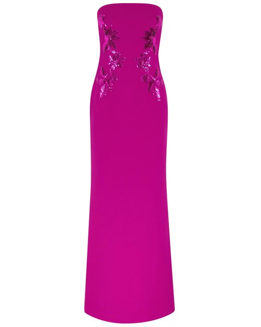 Rebecca Vallance Purple Venetia Sequin-embellished Strapless Gown