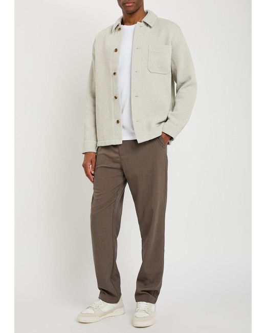 Les Deux White Hamilton Textured Twill Overshirt for men