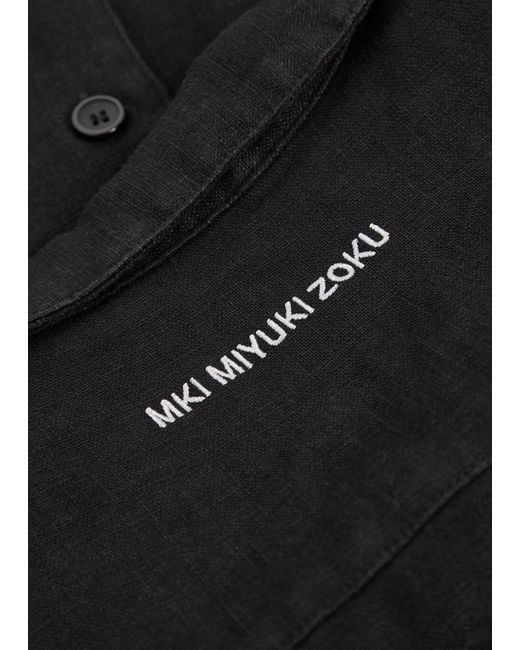 MKI Miyuki-Zoku Black Vacation Linen Shirt for men