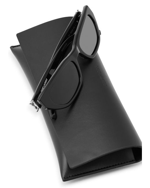 Saint Laurent Black Slm126 Narrow Cat-eye Sunglasses