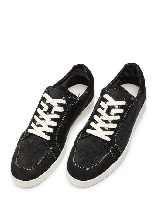 Jude Llow Black Phlipe Panelled Suede And Corduroy Sneakers for men