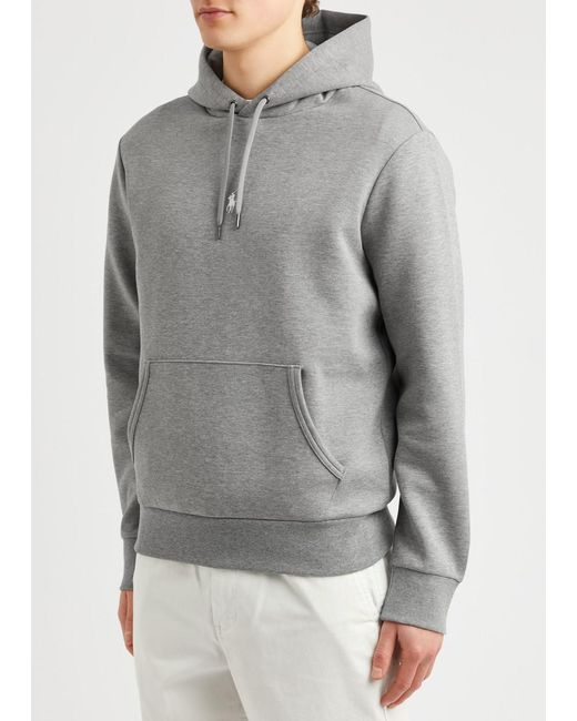 Polo Ralph Lauren Gray Logo Hooded Jersey Sweatshirt for men