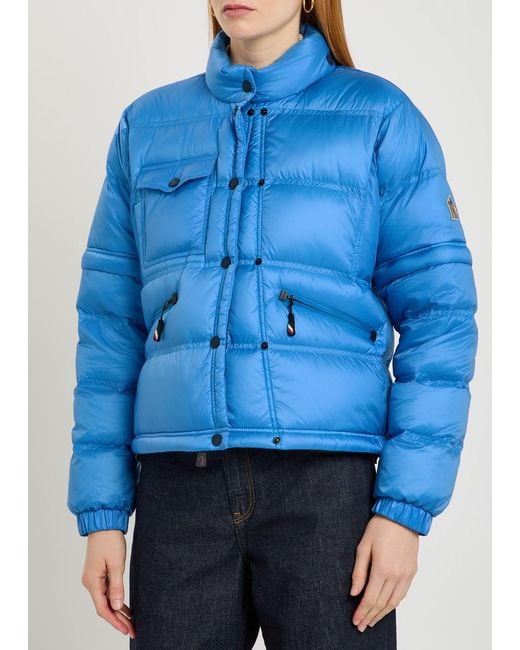 Moncler Blue Mauduits Padded Shell Bomber Jacket