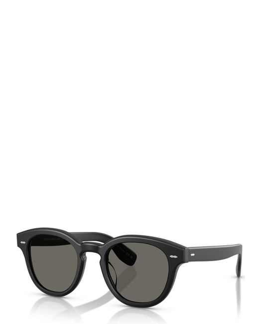Oliver Peoples Black Cary Grant Sun Round-Frame Sunglasses for men
