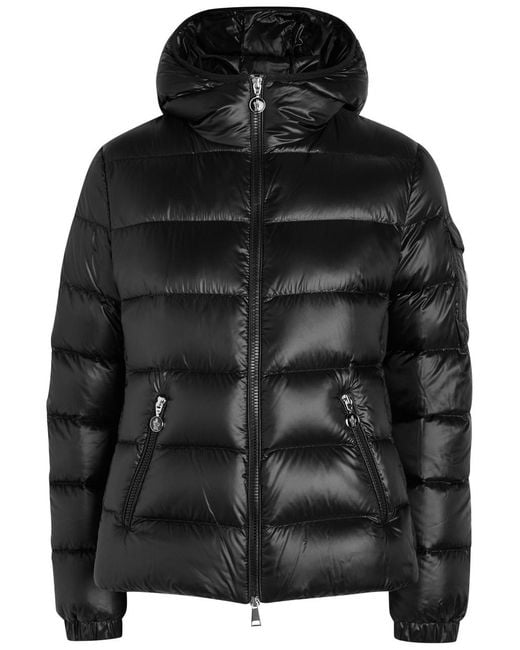 Moncler Black Glesse Padded Hooded Shell Jacket