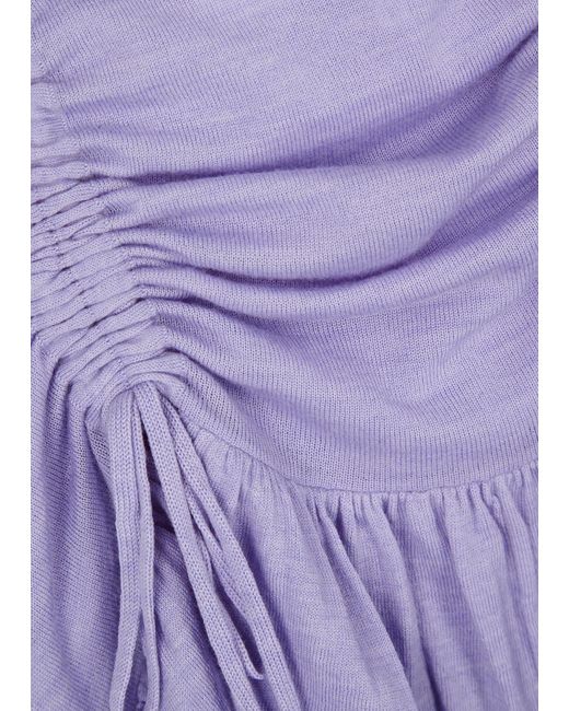 CANNARI CONCEPT Purple Ruffled Wool Mini Skirt