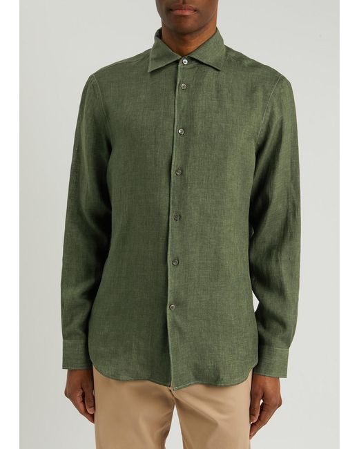 Paul Smith Green Linen Shirt for men