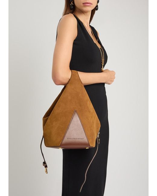 Stella McCartney Brown Appaloosa Small Suede Bucket Bag