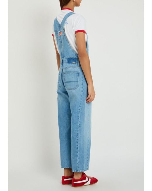 Mother Blue The Half-Pipe Denim Overalls
