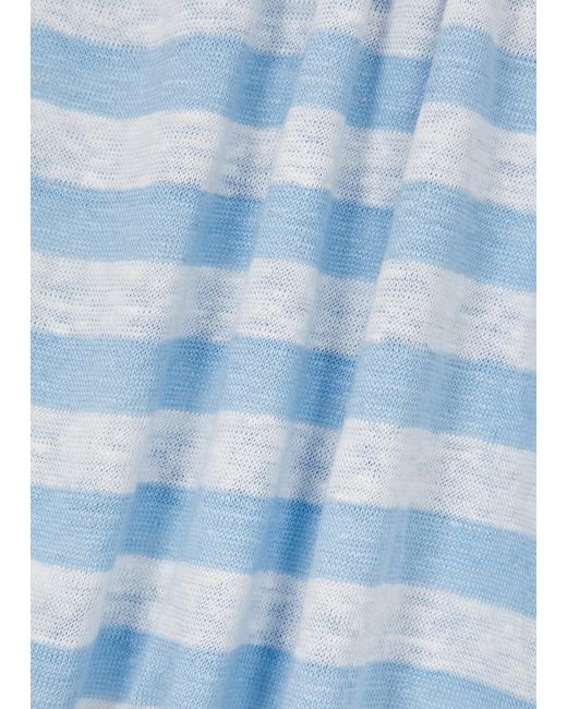 Weekend by Maxmara Blue Falla Striped Linen T-Shirt