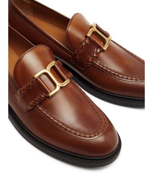 Chloé Brown Marcie Leather Loafers