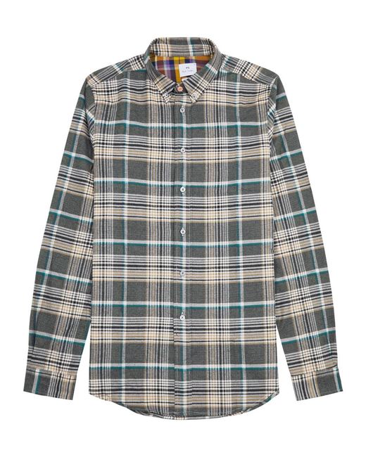 PS by Paul Smith Gray Checked Cotton Shirt for men