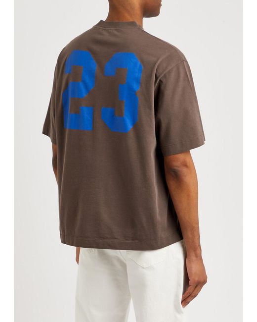 Off-White c/o Virgil Abloh Brown Varsity Skate Printed Cotton T-shirt for men