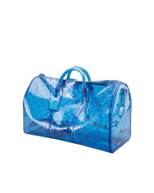 Louis Vuitton x Virgil Abloh Keepall Blue Monogram Bag PVC SS19