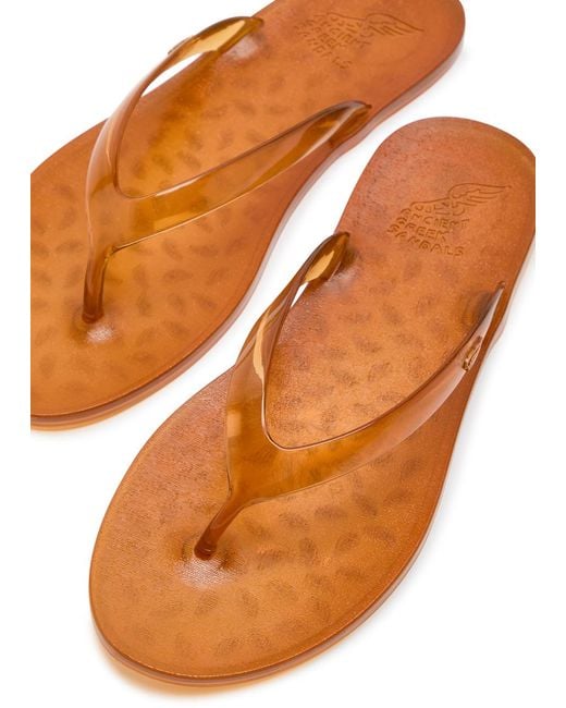 Ancient Greek Sandals Brown Jelly Flip Flops