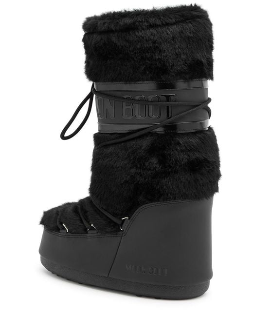 Moon Boot Black Icon Padded Faux Fur Mid-Calf Snow Boots