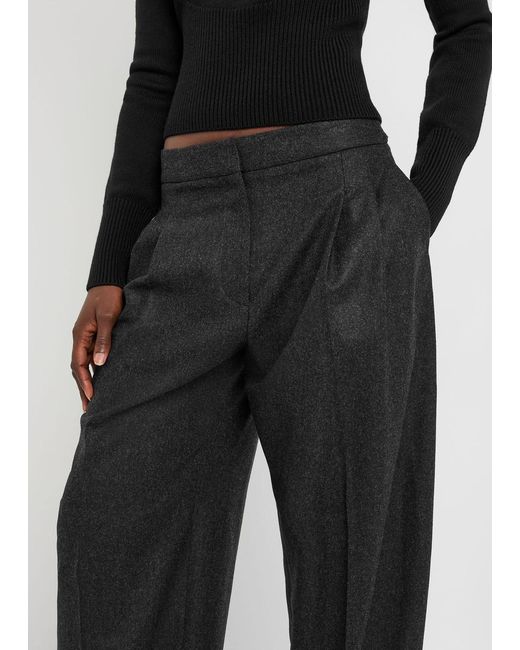 Alaïa Gray Pleated Wool Trousers