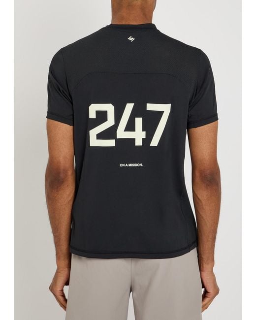 Represent Black 247 Numbers Stretch-Jersey T-Shirt for men